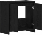 vidaXL Ντουλάπι μπάνιου Μαύρη βελανιδιά 60x33x60cm Κατασκευασμένο ξύλο