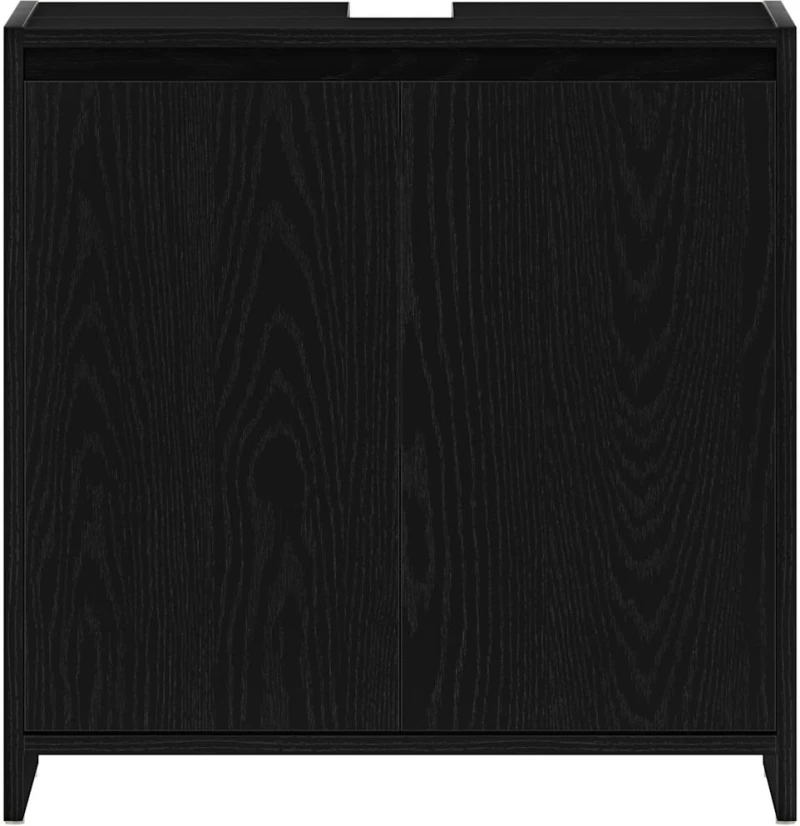 vidaXL Ντουλάπι μπάνιου Μαύρη βελανιδιά 60x33x60cm Κατασκευασμένο ξύλο