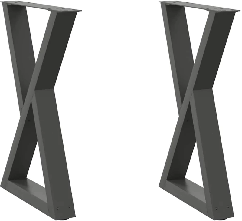 vidaXL Πόδια τραπεζαρίας 2 τεμάχια Ανθρακί 50x(72-73,3) cm Ατσάλι