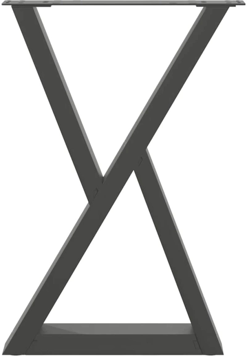 vidaXL Πόδια τραπεζαρίας 2 τεμάχια Ανθρακί 50x(72-73,3) cm Ατσάλι