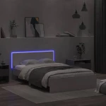 vidaXL Πλαίσιο Κρεβατιού με Κεφαλάρι/LED Λευκό 140 x 200 εκ