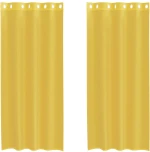 vidaXL Voile κουρτίνες με ροδέλες 2 τεμάχια Κίτρινο