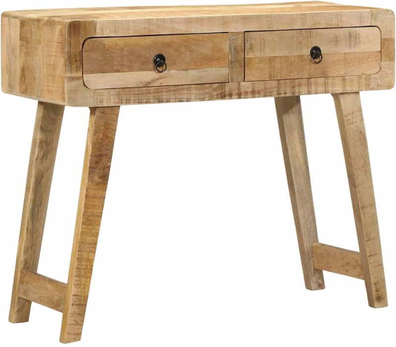 vidaXL Τραπέζι κονσόλας 90x32x75 cm από μασίφ ξύλο Rough Mango