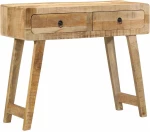 vidaXL Τραπέζι κονσόλας 90x32x75 cm από μασίφ ξύλο Rough Mango