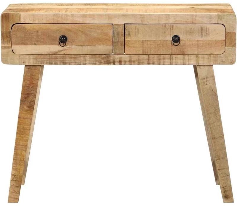 vidaXL Τραπέζι κονσόλας 90x32x75 cm από μασίφ ξύλο Rough Mango