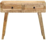 vidaXL Τραπέζι κονσόλας 90x32x75 cm από μασίφ ξύλο Rough Mango