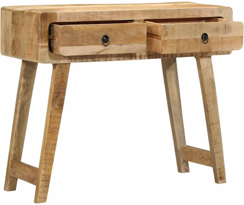 vidaXL Τραπέζι κονσόλας 90x32x75 cm από μασίφ ξύλο Rough Mango