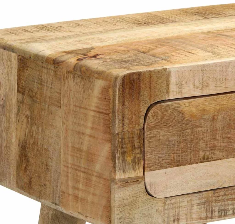 vidaXL Τραπέζι κονσόλας 90x32x75 cm από μασίφ ξύλο Rough Mango
