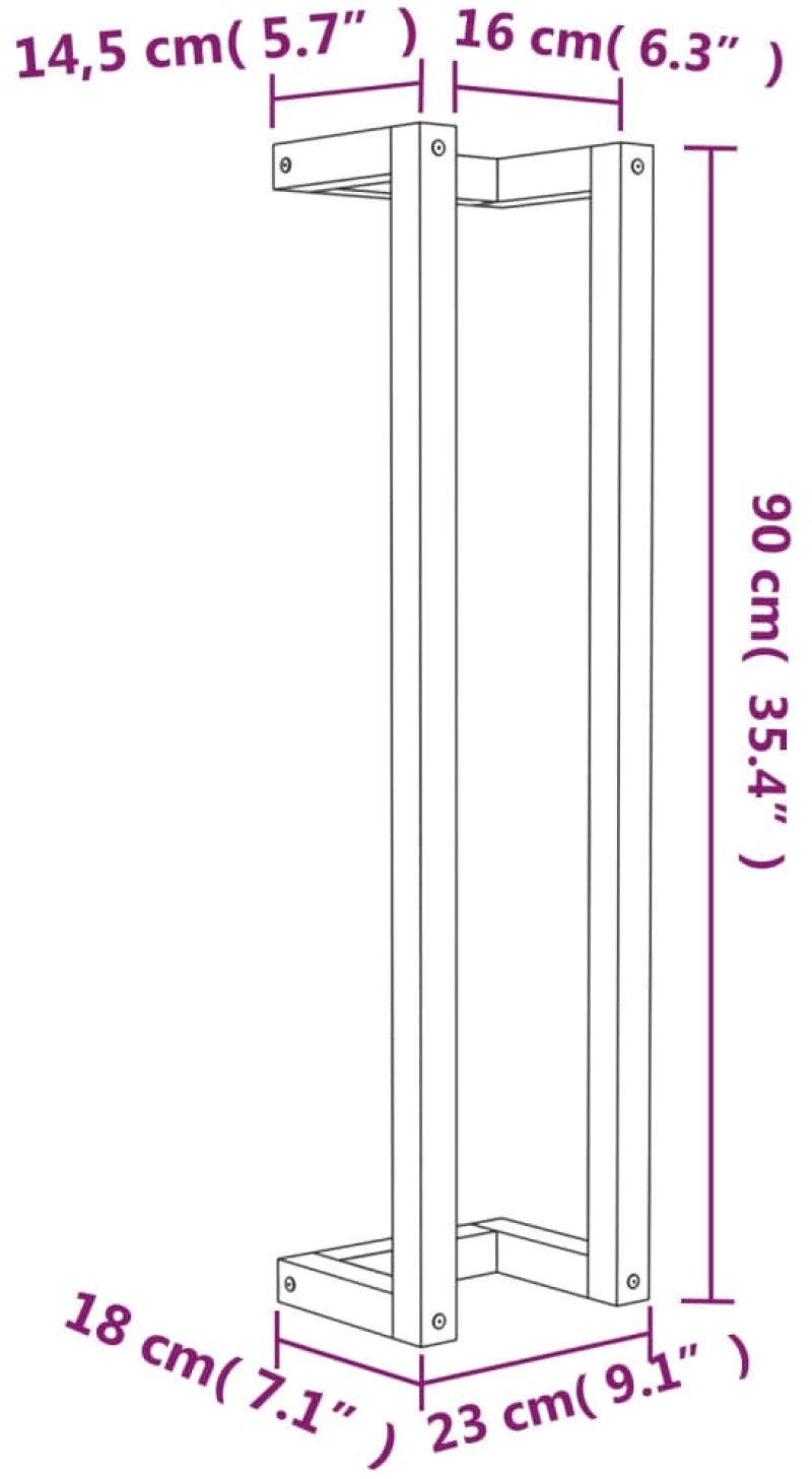 vidaXL Πετσετοκρεμάστρα 23x18x90 εκ. από Μασίφ Ξύλο Πεύκου