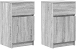 vidaXL Κομοδίνα 2 τεμ. Γκρι Sonoma 39x35x65 εκ. από Επεξεργασμένο Ξύλο