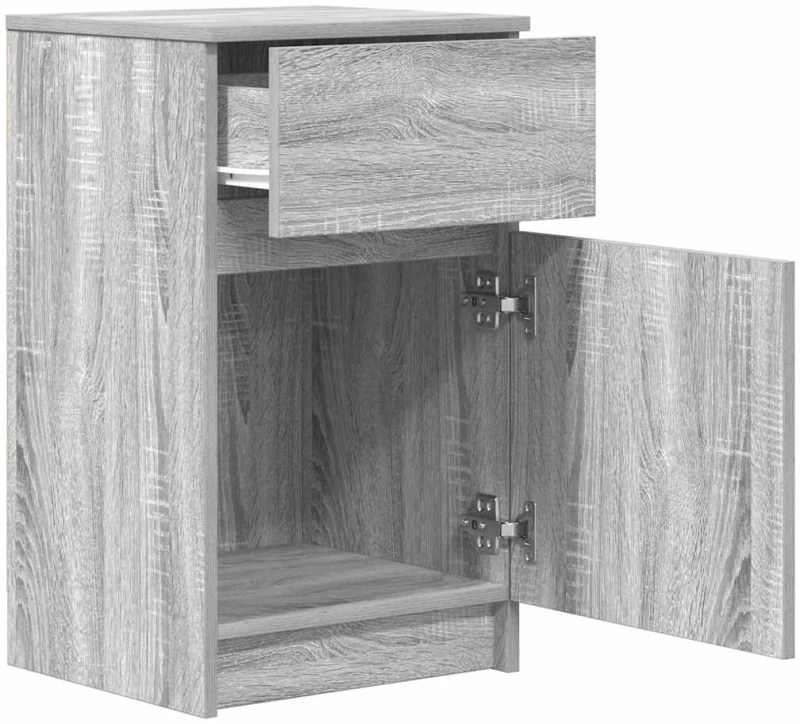 vidaXL Κομοδίνα 2 τεμ. Γκρι Sonoma 39x35x65 εκ. από Επεξεργασμένο Ξύλο