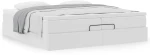 vidaXL Οθωμανικό κρεβάτι με στρώματα Λευκό 200x200cm Faux Leather