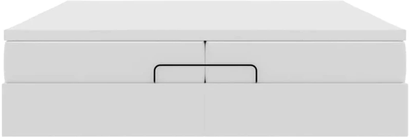 vidaXL Οθωμανικό κρεβάτι με στρώματα Λευκό 200x200cm Faux Leather
