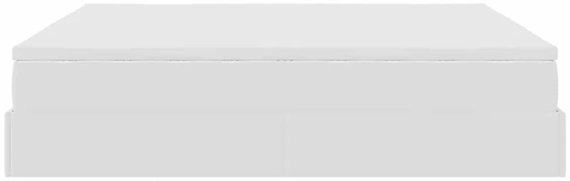 vidaXL Οθωμανικό κρεβάτι με στρώματα Λευκό 200x200cm Faux Leather