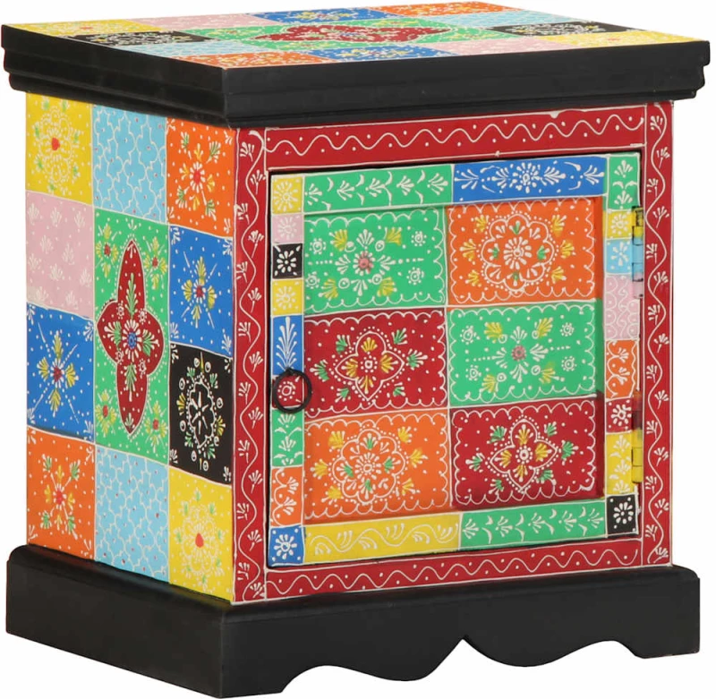 vidaXL Κομοδίνο Πολύχρωμο 40x35x45 cm από μασίφ ξύλο Mango