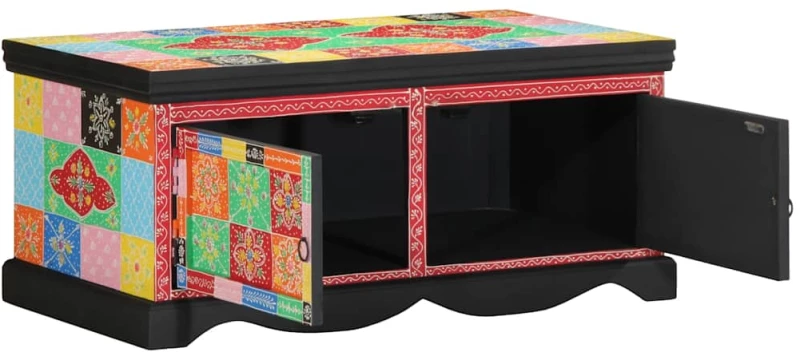 vidaXL Τραπεζάκι σαλονιού πολύχρωμο 90x50x40 cm μασίφ ξύλο Mango