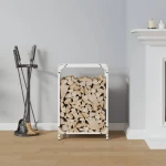 vidaXL Ράφι Καυσόξυλων Μαύρο 44x28x65 εκ. Χάλυβας ψυχρής έλασης