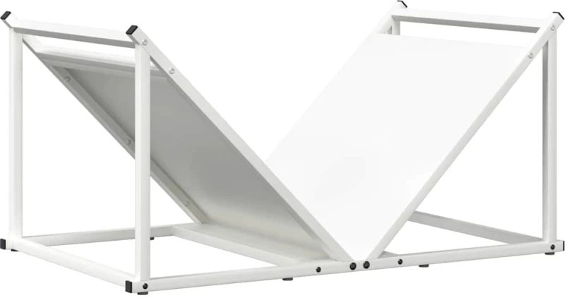 vidaXL Ράφι Καυσόξυλων Λευκό 70x43x34,5 εκ. Χάλυβας ψυχρής έλασης