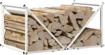 vidaXL Ράφι Καυσόξυλων Λευκό 70x43x34,5 εκ. Χάλυβας ψυχρής έλασης
