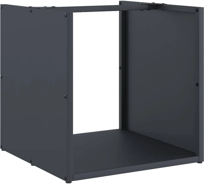 vidaXL Ράφι Καυσόξυλων Ανθρακί 40x40x40 εκ. Χάλυβας ψυχρής έλασης