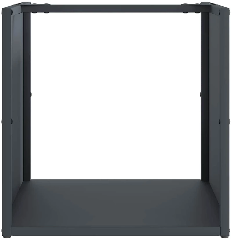 vidaXL Ράφι Καυσόξυλων Ανθρακί 40x40x40 εκ. Χάλυβας ψυχρής έλασης