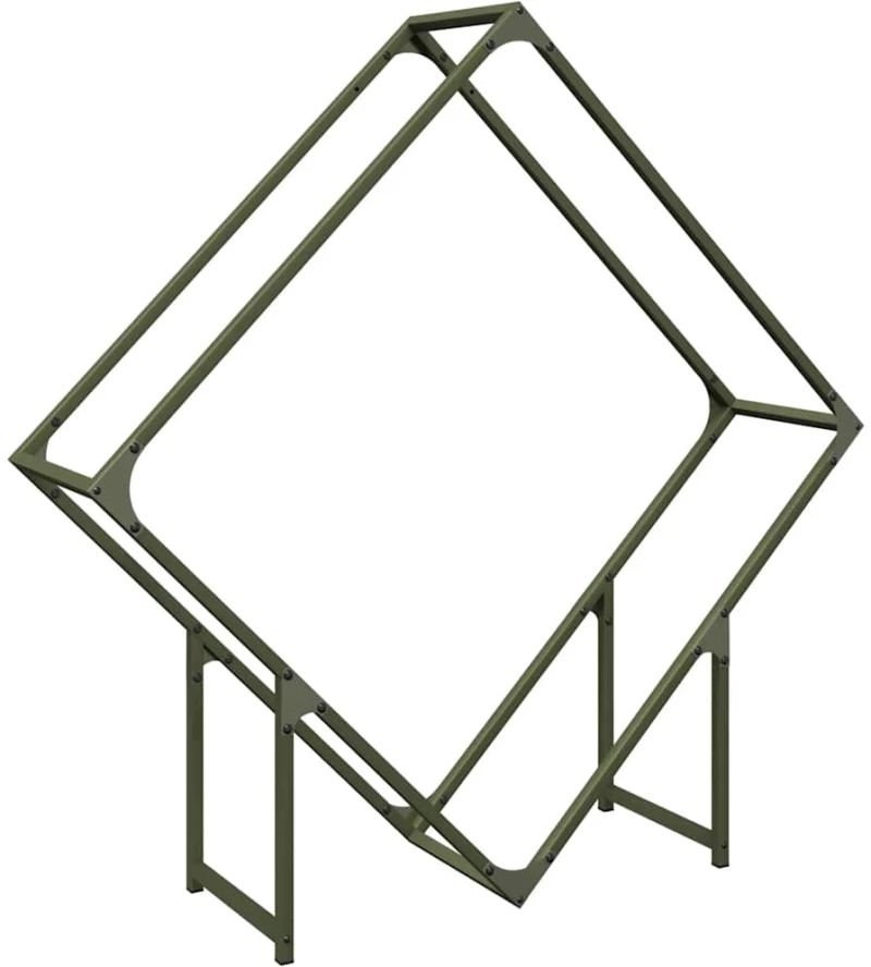 vidaXL Ράφι για καυσόξυλα Ελαιοπράσινο 100x25x100 cm