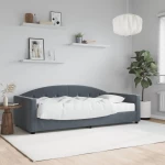 vidaXL Κρεβάτι ημέρας με στρώμα σκούρο γκρι 90x190 cm Βελούδο