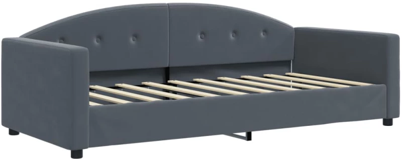 vidaXL Κρεβάτι ημέρας με στρώμα σκούρο γκρι 90x190 cm Βελούδο