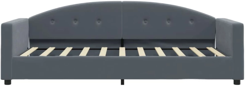 vidaXL Κρεβάτι ημέρας με στρώμα σκούρο γκρι 90x190 cm Βελούδο