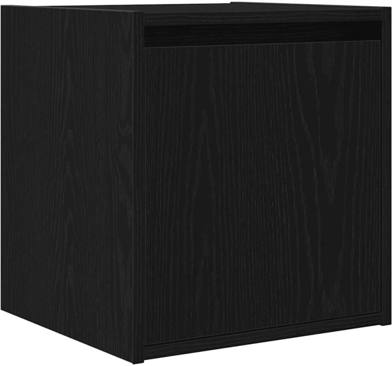 vidaXL Επιτοίχια κομοδίνα 2 τεμάχια Μαύρο 38x34x40 cm