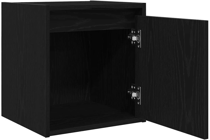 vidaXL Επιτοίχια κομοδίνα 2 τεμάχια Μαύρο 38x34x40 cm