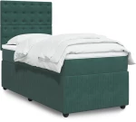 vidaXL Κρεβάτι Boxspring με Στρώμα Σκούρο Πράσινο 80x200 εκ. Βελούδινο