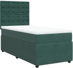 vidaXL Κρεβάτι Boxspring με Στρώμα Σκούρο Πράσινο 80x200 εκ. Βελούδινο