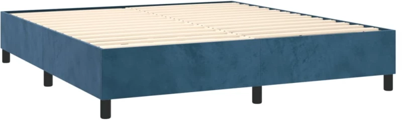 vidaXL Κρεβάτι Boxspring με Στρώμα Σκούρο Μπλε 160x200 εκ. Βελούδινο