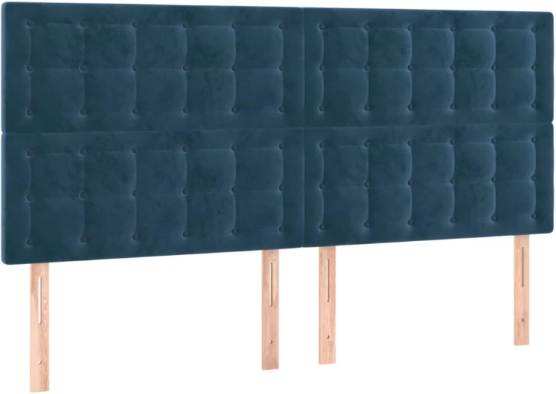 vidaXL Κρεβάτι Boxspring με Στρώμα Σκούρο Μπλε 160x200 εκ. Βελούδινο