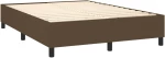 vidaXL Κρεβάτι Boxspring με Στρώμα & LED Σκ.Καφέ 140x200 εκ Υφασμάτινο