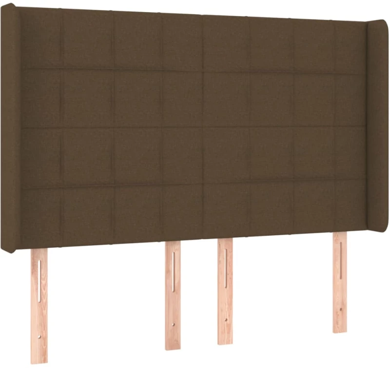 vidaXL Κρεβάτι Boxspring με Στρώμα & LED Σκ.Καφέ 140x200 εκ Υφασμάτινο