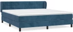 vidaXL Κρεβάτι Boxspring με Στρώμα Σκούρο Μπλε 180x200 εκ. Βελούδινο
