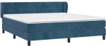vidaXL Κρεβάτι Boxspring με Στρώμα Σκούρο Μπλε 180x200 εκ. Βελούδινο
