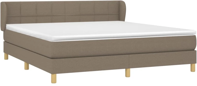 vidaXL Κρεβάτι Boxspring με Στρώμα Taupe 160x200 εκ. Υφασμάτινο