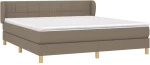 vidaXL Κρεβάτι Boxspring με Στρώμα Taupe 160x200 εκ. Υφασμάτινο