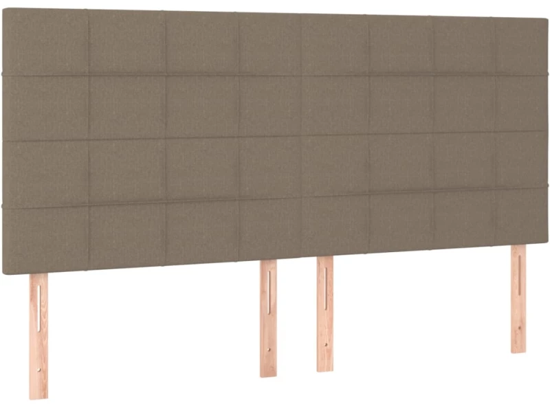 vidaXL Κρεβάτι Boxspring με Στρώμα & LED Taupe 160x200 εκ. Υφασμάτινο