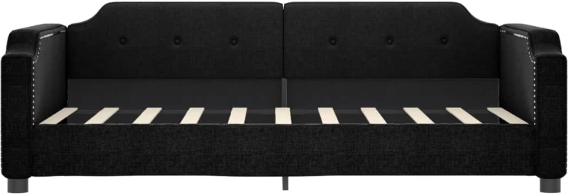 vidaXL Καναπές Κρεβάτι Συρόμενος Μαύρος 90x190 εκ. Ύφασμα