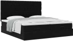 vidaXL Οθωμανικό κρεβάτι με στρώματα Μαύρο 180x200cm Velvet