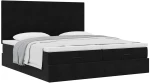 vidaXL Οθωμανικό κρεβάτι με στρώματα Μαύρο 180x200cm Velvet