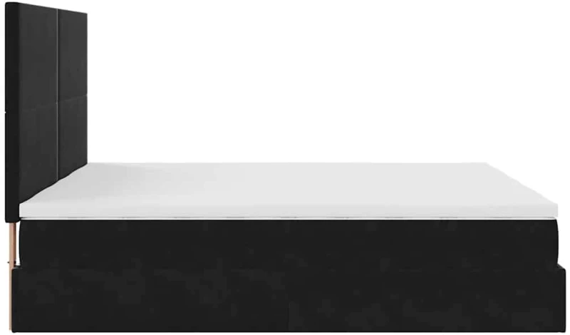 vidaXL Οθωμανικό κρεβάτι με στρώματα Μαύρο 180x200cm Velvet