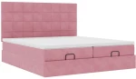 vidaXL Οθωμανικό κρεβάτι με στρώματα ροζ 200x200cm Velvet