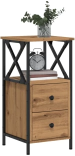 vidaXL Κομοδίνο Artisan Oak 34x35,5x70 cm Κατασκευασμένο ξύλο