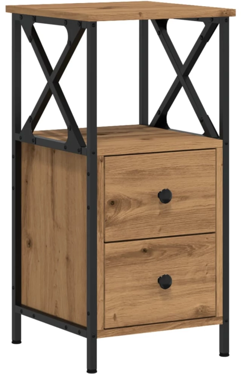 vidaXL Κομοδίνο Artisan Oak 34x35,5x70 cm Κατασκευασμένο ξύλο