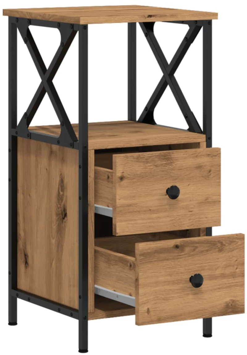 vidaXL Κομοδίνο Artisan Oak 34x35,5x70 cm Κατασκευασμένο ξύλο